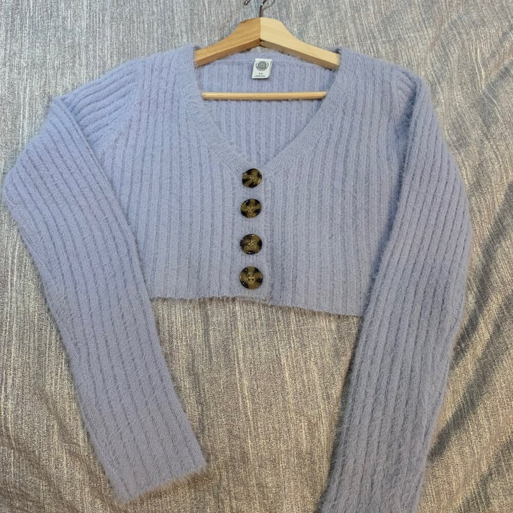 Like New: Urban Outfitters Rochelle Fuzzy Lavendar Cardigan